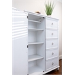 Pemberly Row Contemporary Mirrored Door Chest in White & Soft Grey Glaze