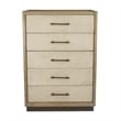 Pemberly Row Contemporary Woven 5-Drawer Chest in Earth Tones & Clay