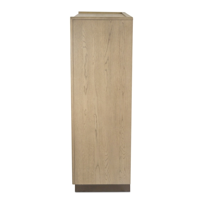 Pemberly Row Contemporary Woven 5-Drawer Chest in Earth Tones & Clay