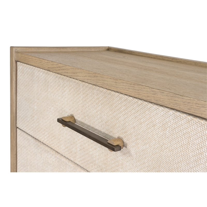 Pemberly Row Contemporary Woven 5-Drawer Chest in Earth Tones & Clay