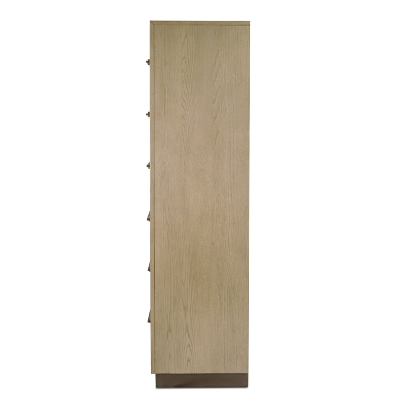 Pemberly Row Woven Mirrored Door Chest in Muted Earth & Clay