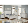 Pemberly Row Modern Coastal Wood Queen Panel Bed in White Finish