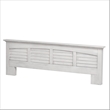 Pemberly Row Modern Coastal Wood Queen Panel Bed in White Finish