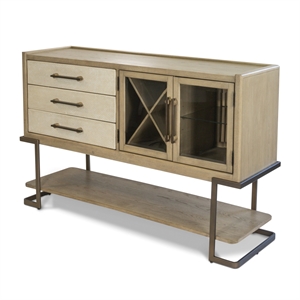 Pemberly Row 61&quot Credenza and Wine Rack in Earth Tones & Clay