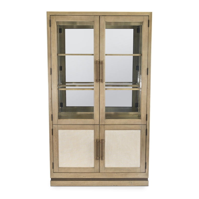 Pemberly Row Bunching Curio with LED in Muted Earth Tones & Clay