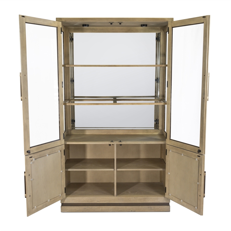 Pemberly Row Bunching Curio with LED in Muted Earth Tones & Clay