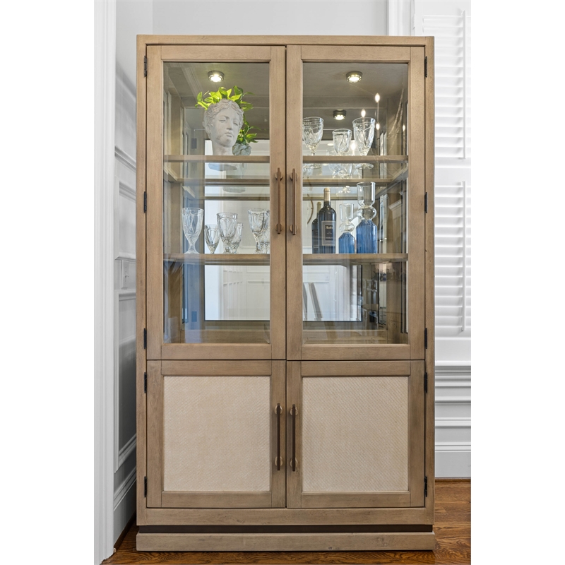 Pemberly Row Bunching Curio with LED in Muted Earth Tones & Clay