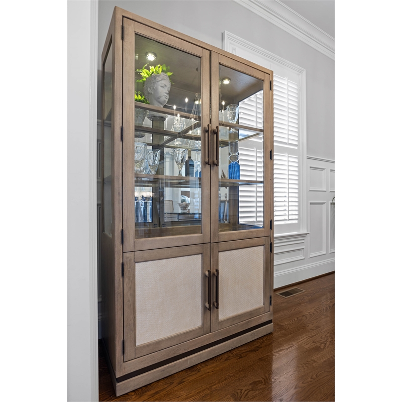 Pemberly Row Bunching Curio with LED in Muted Earth Tones & Clay