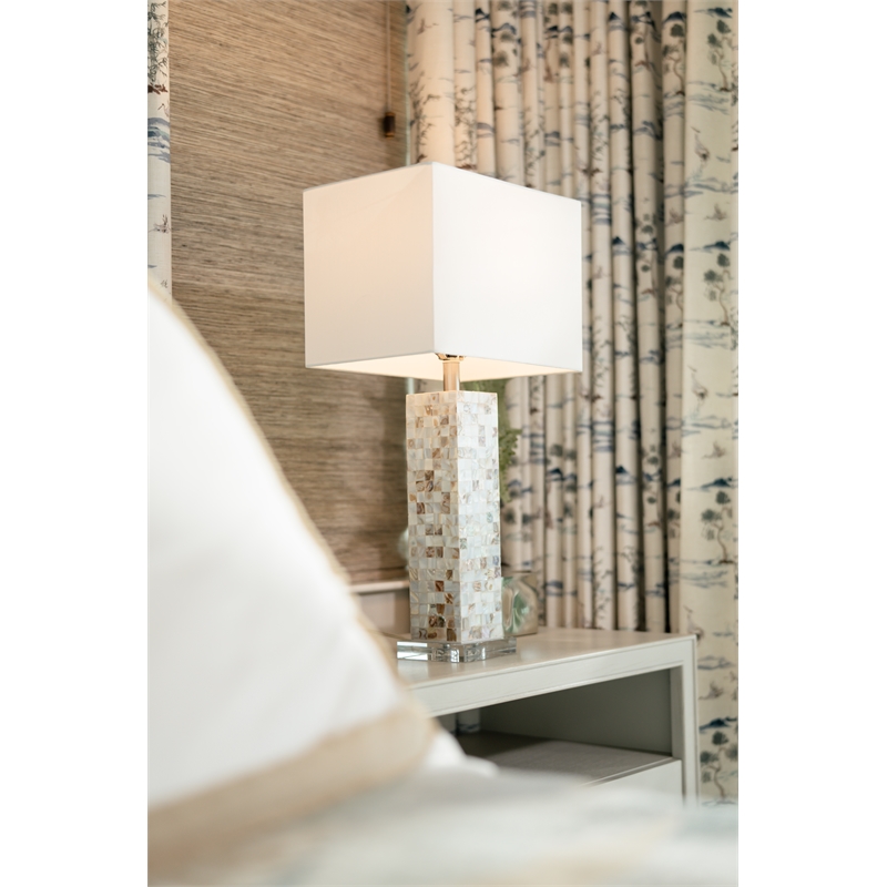Pemberly Row Mother of Pearls Coastal Table Lamps (Set of 2)