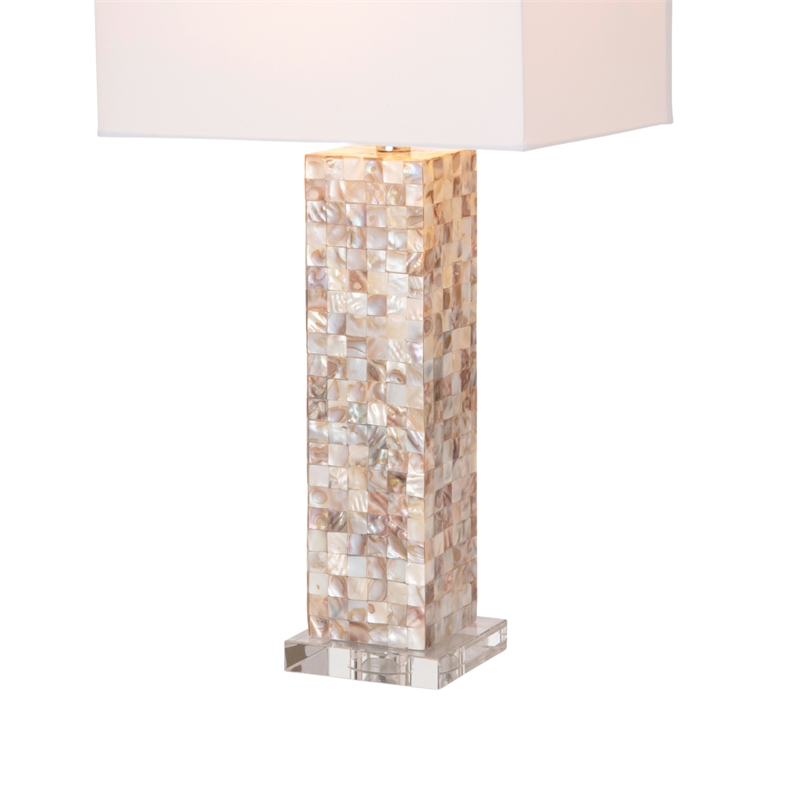 Pemberly Row Mother of Pearls Coastal Table Lamps (Set of 2)