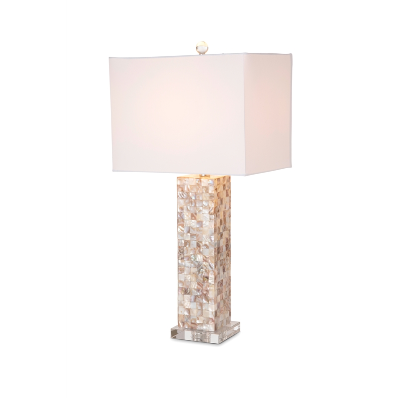 Pemberly Row Mother of Pearls Coastal Table Lamps (Set of 2)