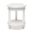 Pemberly Row Contemporary Round End Table with Tray Insert in White