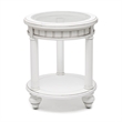 Pemberly Row Contemporary Round End Table with Tray Insert in White