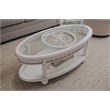 Pemberly Row Contemporary Oval Coffee Table with Anchor Insert in White