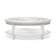 Pemberly Row Contemporary Oval Coffee Table with Anchor Insert in White