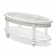 Pemberly Row Contemporary Oval Coffee Table with Anchor Insert in White