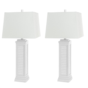 Pemberly Row Contemporary 32&quot Shutter Lamp in Bright White (Set of 2)