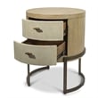 Pemberly Row Woven 2-Drawer Round Nightstand in Earth & Clay