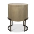 Pemberly Row Woven 2-Drawer Round Nightstand in Earth & Clay
