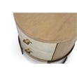 Pemberly Row Woven 2-Drawer Round Nightstand in Earth & Clay