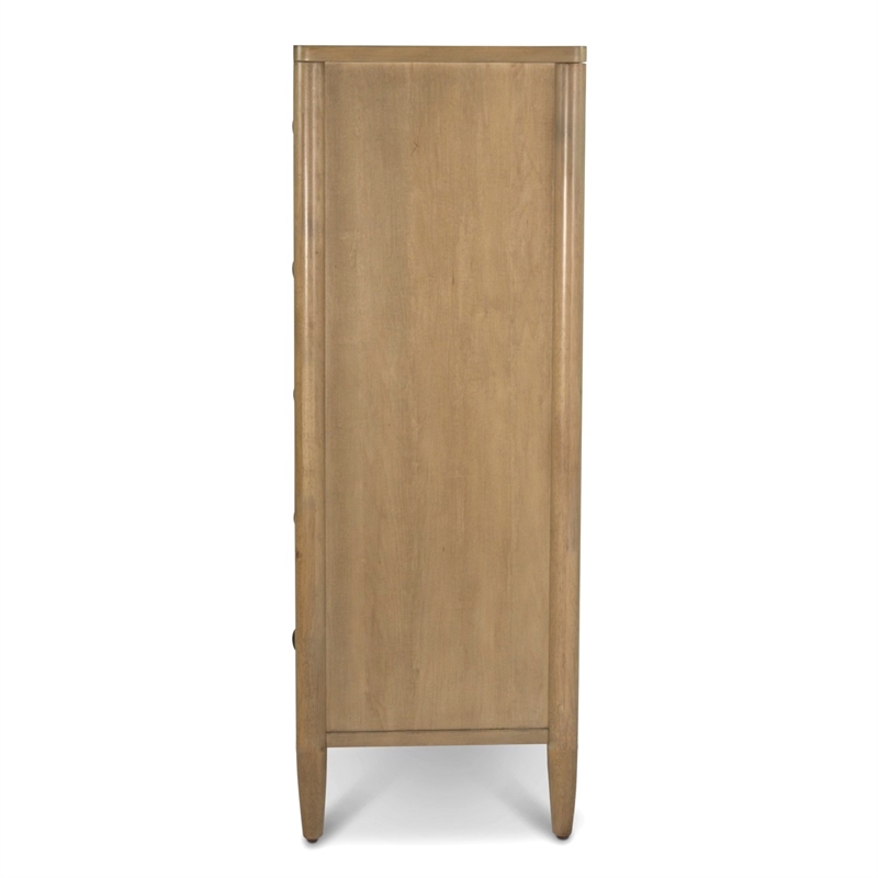 Pemberly Row Contemporary Wood 5-Drawer Chest in Warm Maple Finish