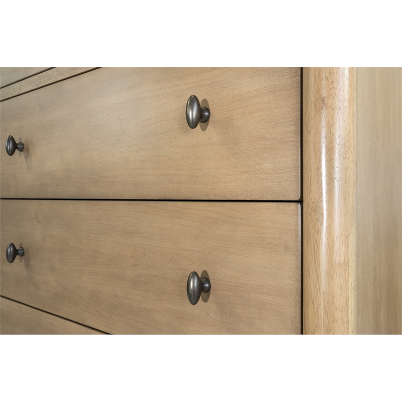 Pemberly Row Contemporary Wood 5-Drawer Chest in Warm Maple Finish