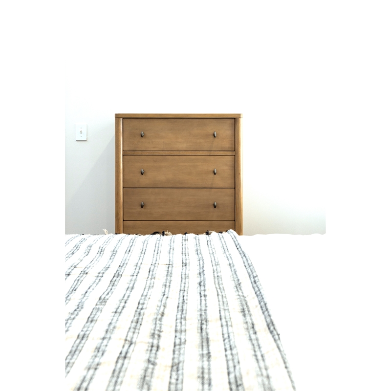 Pemberly Row Contemporary Wood 5-Drawer Chest in Warm Maple Finish
