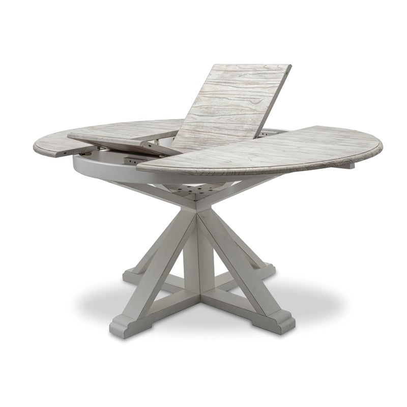 Pemberly Row Contemporary Butterfly Leaf Extension Dining Table in Gray