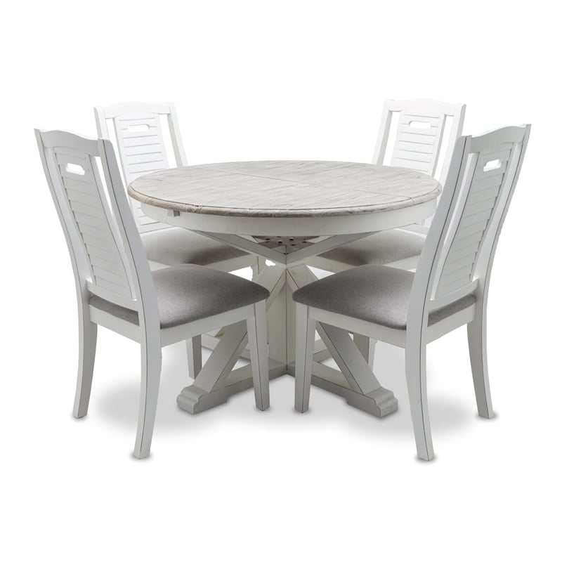 Pemberly Row Contemporary Butterfly Leaf Extension Dining Table in Gray