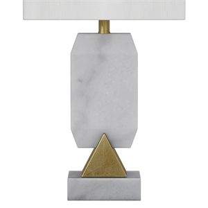 Pemberly Row Contemporary 27&quot White Marble & Gold Table Lamps (Set of 2)