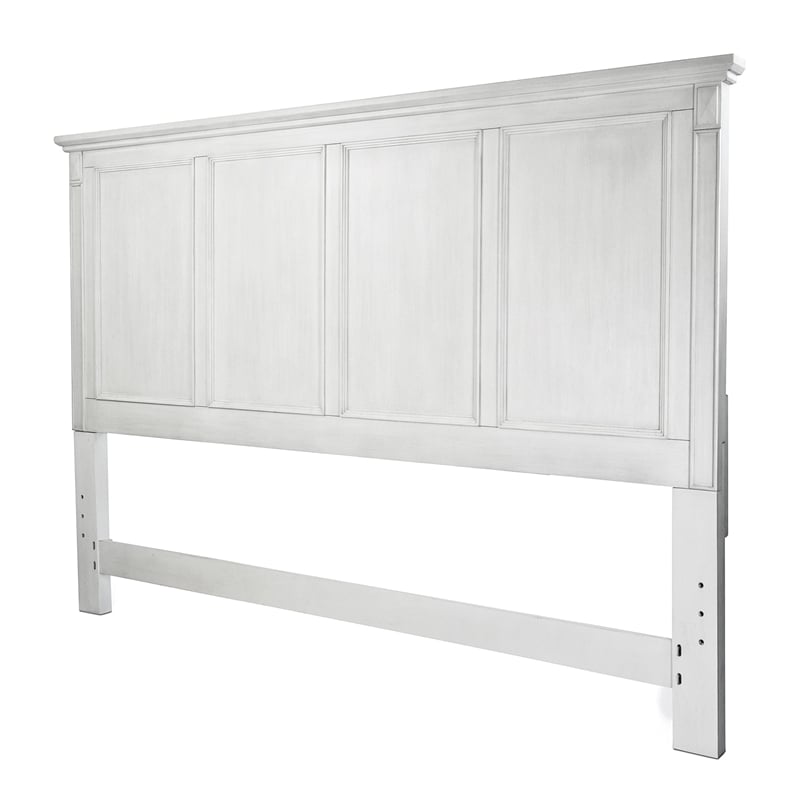 Pemberly Row Contemporary Wood Queen Headboard in White & Grey