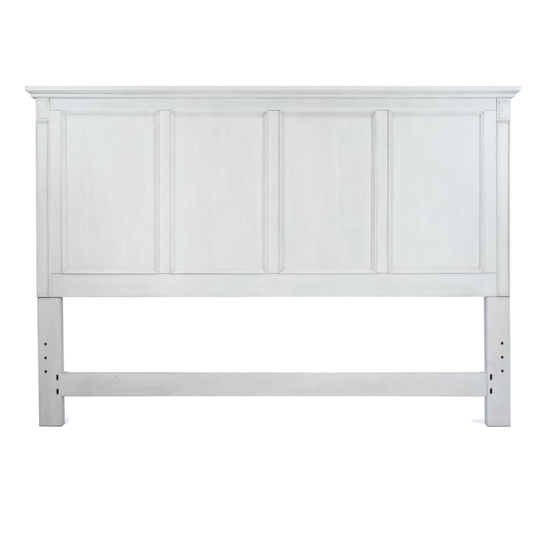 Pemberly Row Contemporary Wood Queen Headboard in White & Grey
