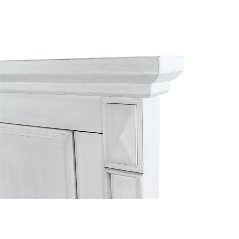 Pemberly Row Contemporary Wood Queen Headboard in White & Grey