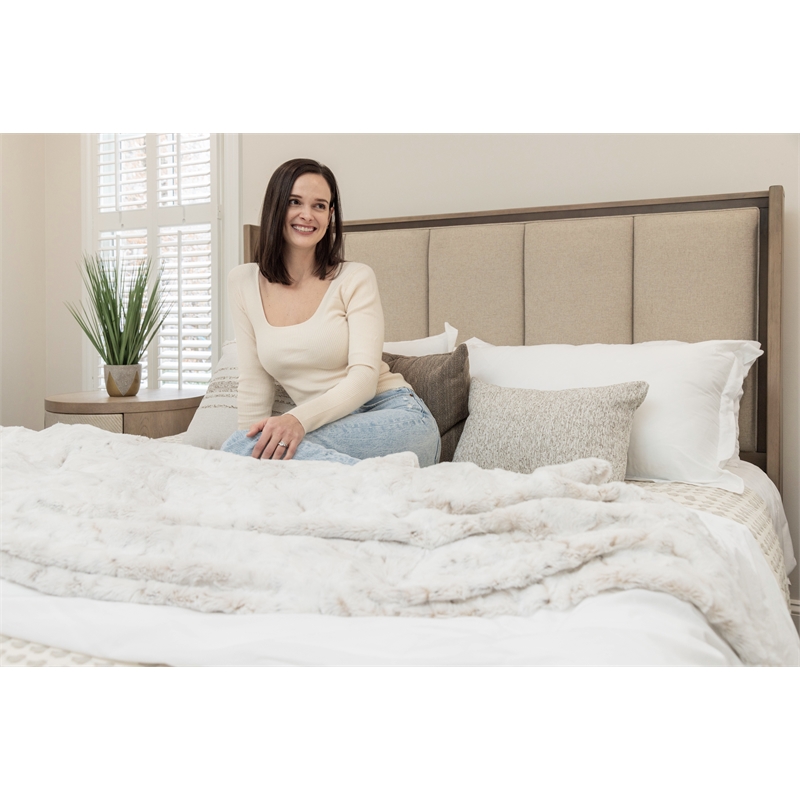 Pemberly Row Contemporary Queen Headboard in Earth Tones & Clay