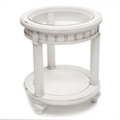 Pemberly Row Contemporary Round End Table with Anchor Insert in White