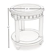 Pemberly Row Contemporary Round End Table with Anchor Insert in White