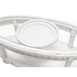 Pemberly Row Contemporary Oval Coffee Table with Tray Insert in White