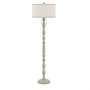 Pemberly Row Contemporary Resin 66&quot Floor Lamp in White Finish