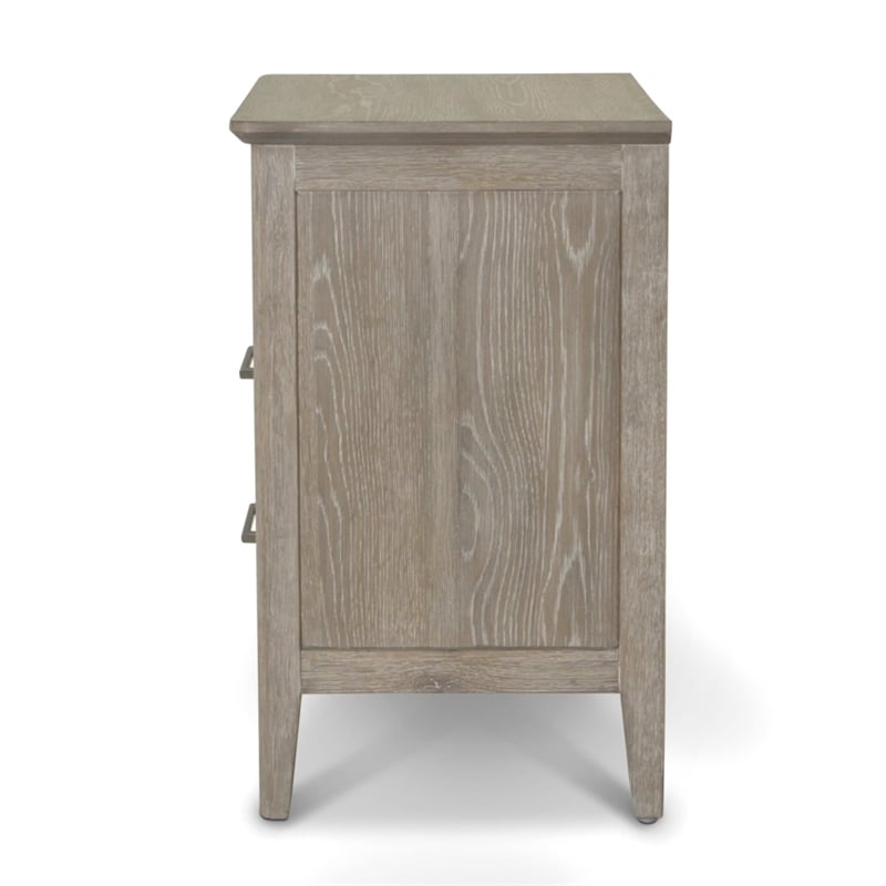 Pemberly Row Contemporary 2-Drawer Nightstand in Glazed Brown Driftwood