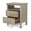 Pemberly Row Contemporary 2-Drawer Nightstand in Glazed Brown Driftwood
