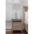 Pemberly Row Contemporary 2-Drawer Nightstand in Glazed Brown Driftwood