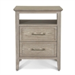 Pemberly Row Contemporary 2-Drawer Nightstand in Glazed Brown Driftwood