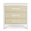 Pemberly Row 3-Drawer Woven Nightstand in Sand and Stark White