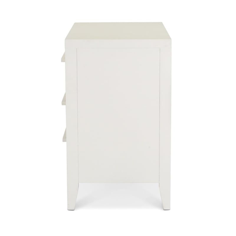 Pemberly Row 3-Drawer Woven Nightstand in Sand and Stark White