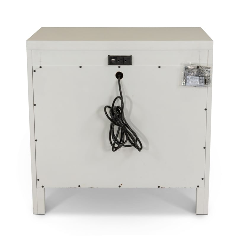Pemberly Row 3-Drawer Woven Nightstand in Sand and Stark White