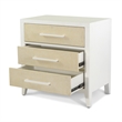 Pemberly Row 3-Drawer Woven Nightstand in Sand and Stark White