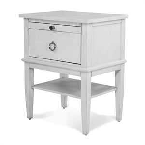 Pemberly Row 1-Drawer Open Nightstand in White/Soft Grey Glaze
