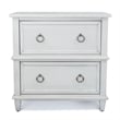 Pemberly Row Contemporary 2-Drawer Nightstand in White/Soft Grey Glaze