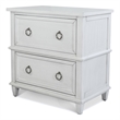 Pemberly Row Contemporary 2-Drawer Nightstand in White/Soft Grey Glaze