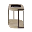 Pemberly Row Glass Chairside Table in Muted Earth Tones & Clay